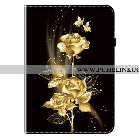 Kotelot Samsung Galaxy Tab S11 Perhosia Ja Kultaisia Ruusuja