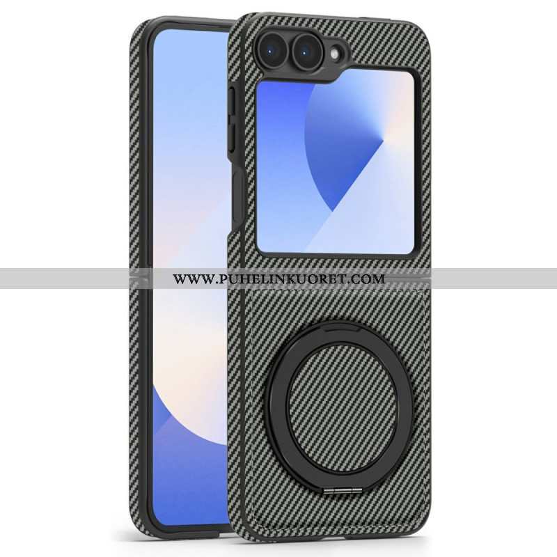 Kuori Samsung Galaxy Z Flip 7 Fe Magneettinen Hiilikuitu Ja Jalusta