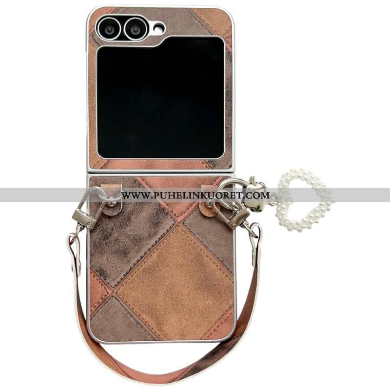 Kuori Samsung Galaxy Z Flip 7 Fe Timanttikuvio Hihnalla