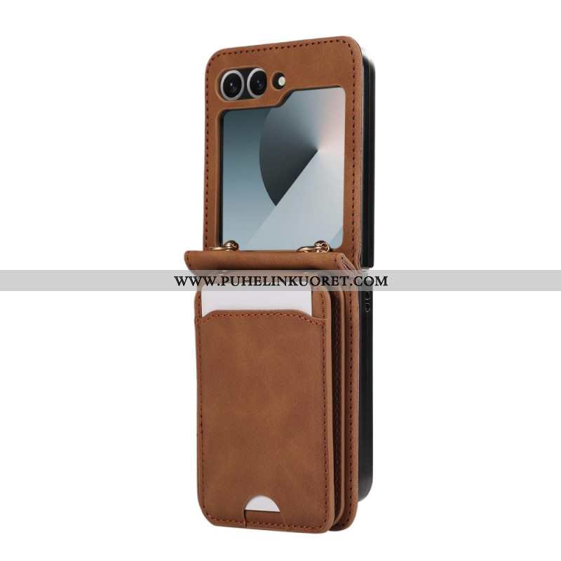 Kuori Samsung Galaxy Z Flip 7 Fe Korttiteline Ja Olkahihna