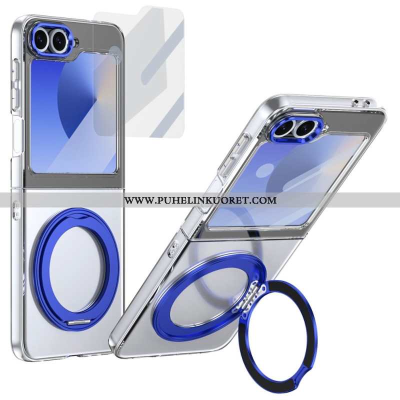 Kuori Samsung Galaxy Z Flip 7 Fe Magneettinen Jalusta Ja Hd-näytönsuoja
