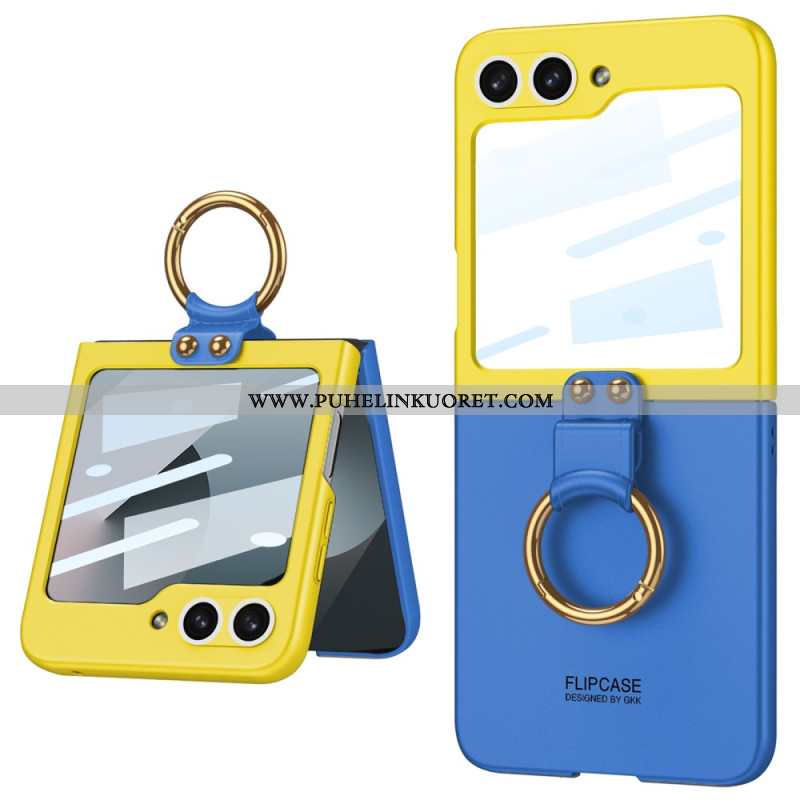 Kuori Samsung Galaxy Z Flip 7 Fe Magneettinen Saranasuoja Ja Kaksivärinen Jalusta Suojakuori