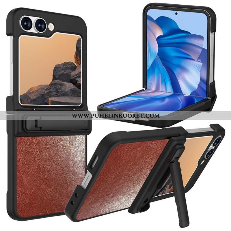 Kuori Samsung Galaxy Z Flip 7 Fe Nahkakuvio Jalustalla