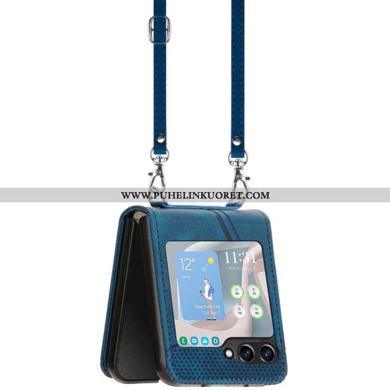 Kuori Samsung Galaxy Z Flip 7 Fe Geometrinen Kuvio Olkahihnalla