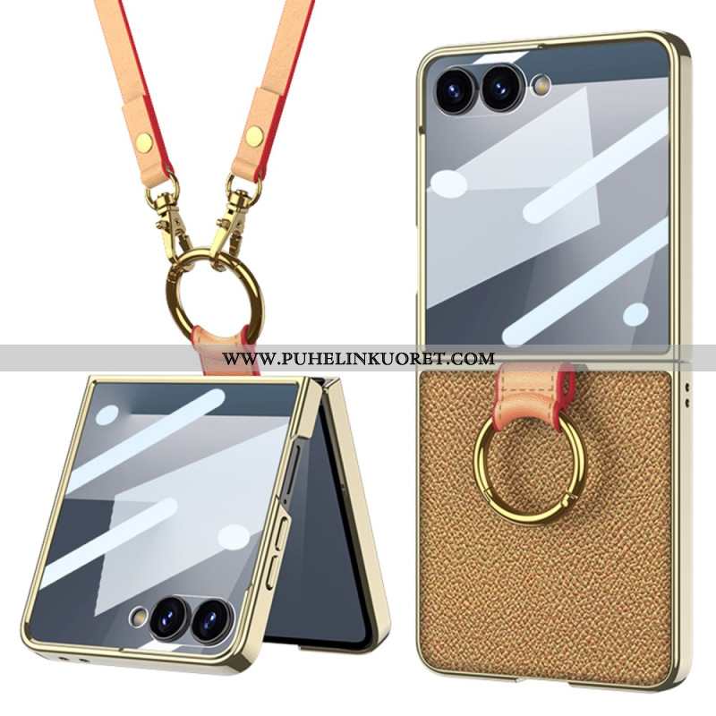 Kuori Samsung Galaxy Z Flip 7 Sormuspidike Ja Irrotettava Olkahihna