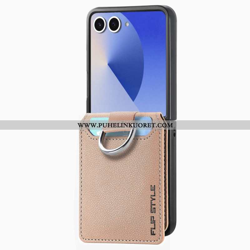 Kuori Samsung Galaxy Z Flip 7 Premium-korttikotelo Ja Pidike Suojakuori