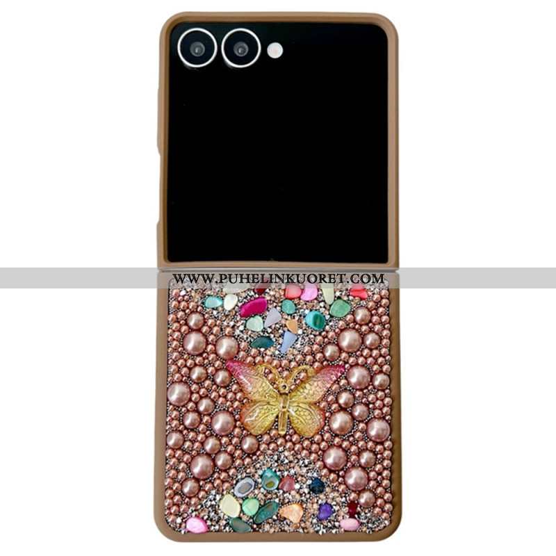 Case Samsung Galaxy Z Flip 7 Puhelinkuoret Strassilla Koristeltu Perhoskoriste