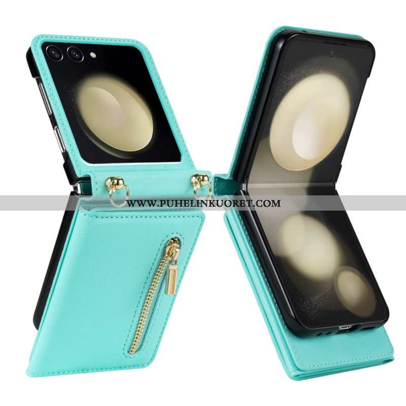 Kotelot Samsung Galaxy Z Flip 7 Rfid-lompakko Ja Olkahihna Suojakuori