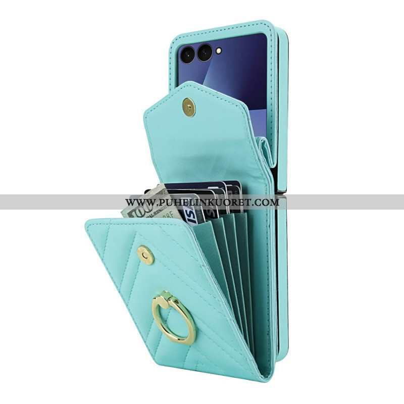 Kuori Samsung Galaxy Z Flip 7 Rfid-suojattu Korttikotelo Ja Hihna
