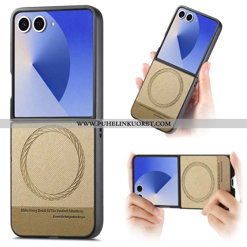 Case Samsung Galaxy Z Flip 7 Puhelinkuoret Magsafe-yhteensopiva Farkkuteksturoitu Nahka