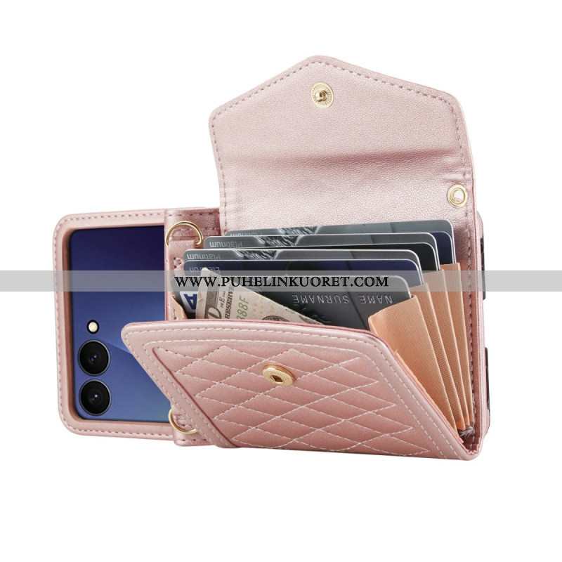 Kuori Samsung Galaxy Z Flip 7 Pehmustettu Korttikotelo Ja Olkahihna