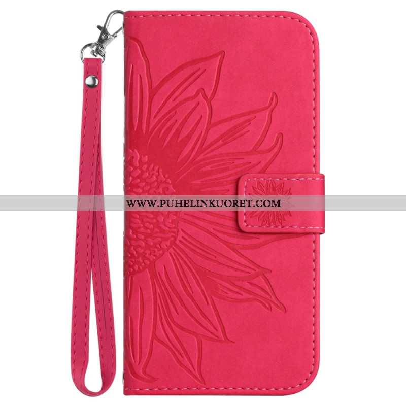 Kotelot Sony Xperia 1 Vii Auringonkukkakuvio Ja Hihna