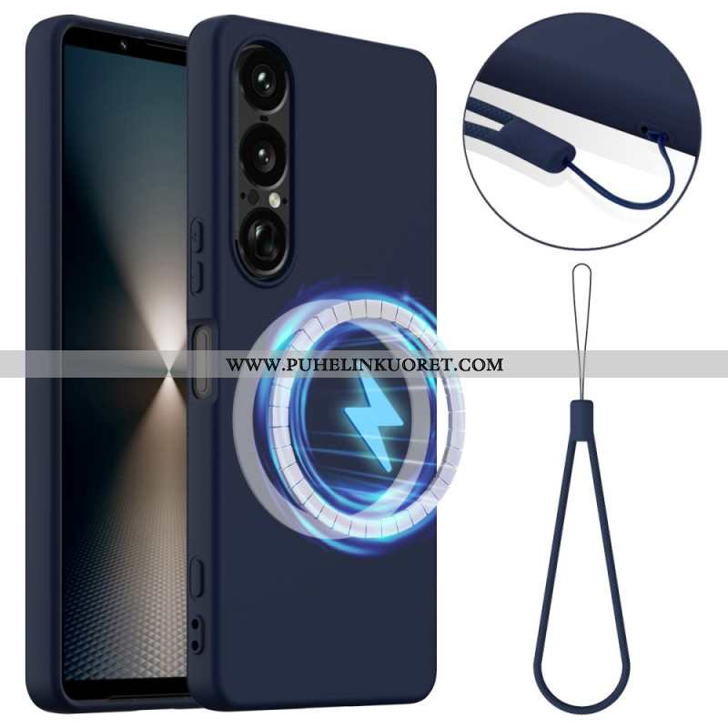 Kuori Sony Xperia 1 Vii Magsafe-yhteensopiva Silikoni Ja Nauha