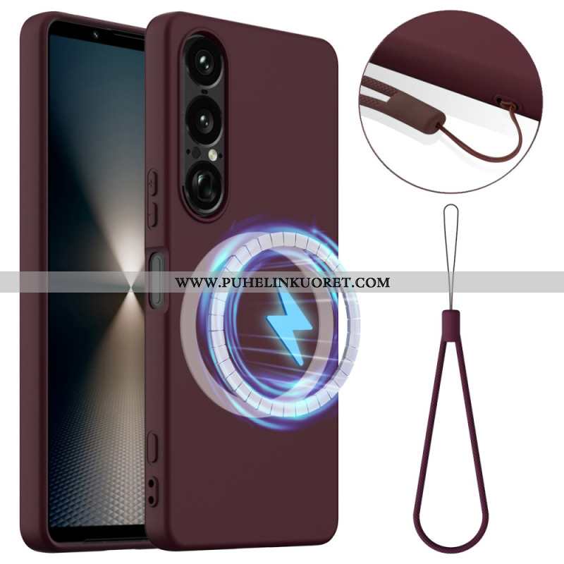 Kuori Sony Xperia 1 Vii Magsafe-yhteensopiva Silikoni Ja Nauha