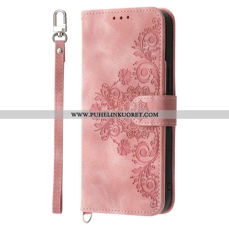 Kotelot Sony Xperia 1 Vii Mokkanahkainen Pitsikuvio Suojakuori