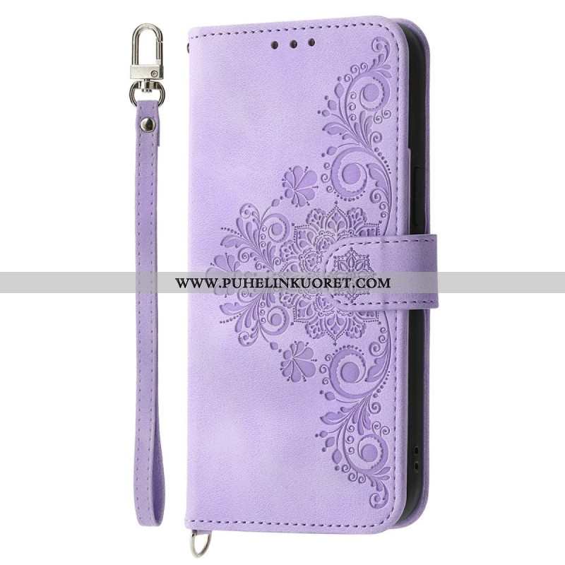 Kotelot Sony Xperia 1 Vii Mokkanahkainen Pitsikuvio Suojakuori