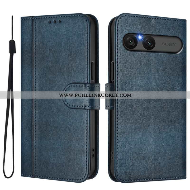 Nahkakotelo Sony Xperia 10 Vii Retrotyylinen