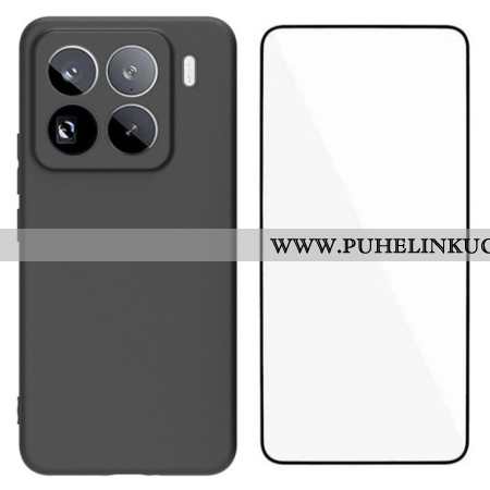 Puhelinkuoret Xiaomi 15 Pro Mattapintainen Silikoni Karkaistulla Lasisella Näytönsuojalla