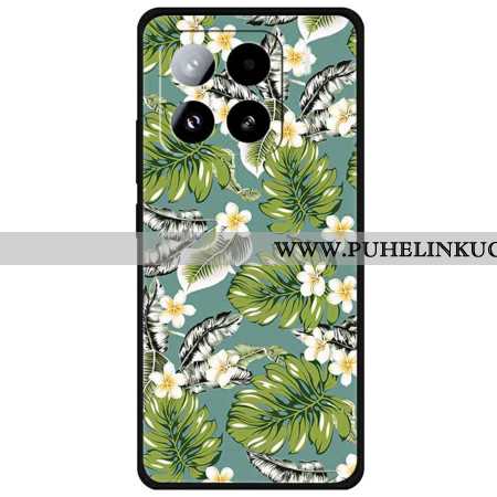 Kuori Xiaomi 15 Pro Banaaninlehtiä Ja Kultaisia Kukkia