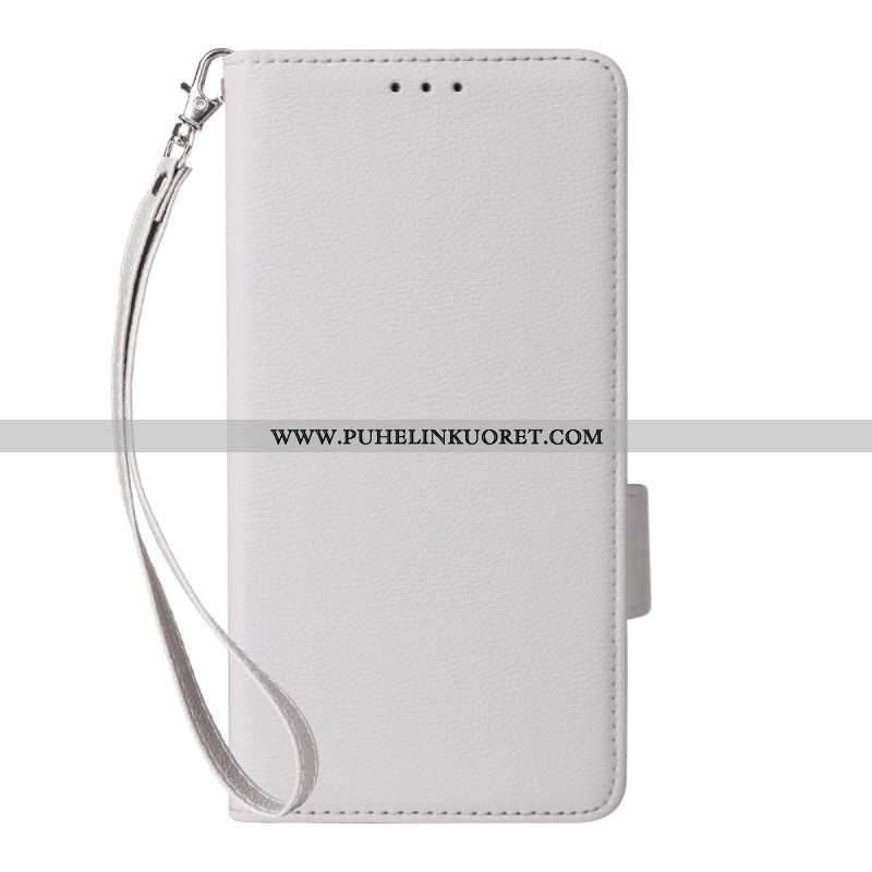 Kotelot Xiaomi 15 Pro Litsikuvioinen Tekonahka Hihnalla