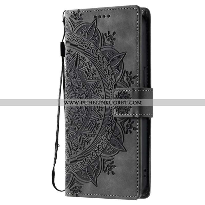 Nahkakotelo Xiaomi 15 Mandala-mokkanahkaefekti