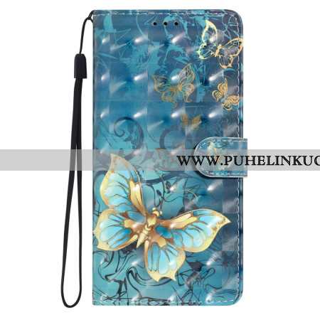 Nahkakotelo Xiaomi 15 3d-perhosia