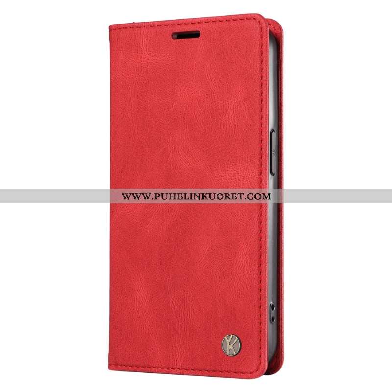 Nahkakotelo Xiaomi 15 Yikatu Mokkanahkaefekti