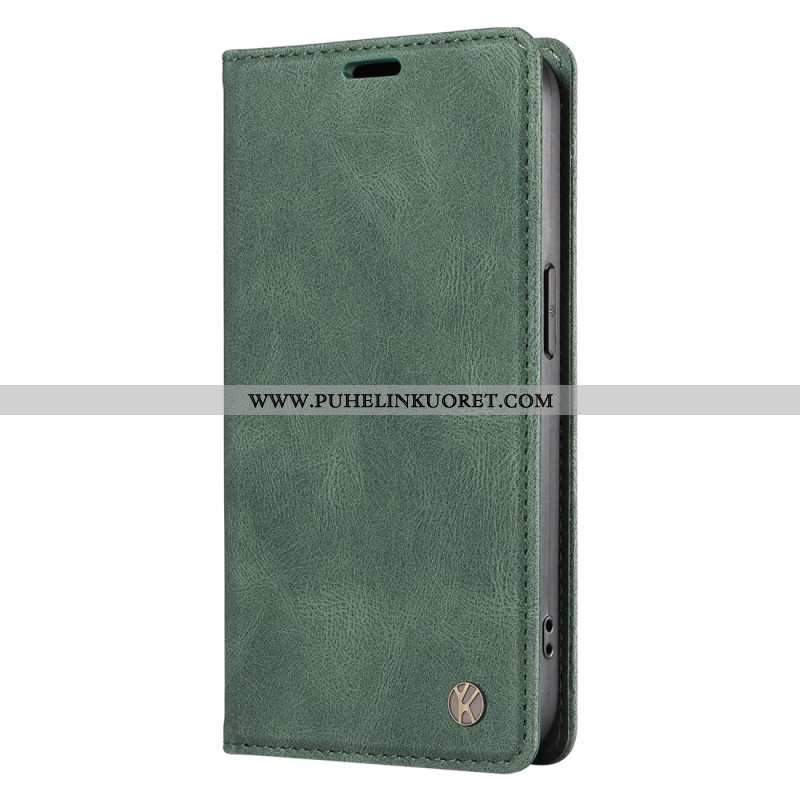 Nahkakotelo Xiaomi 15 Yikatu Mokkanahkaefekti