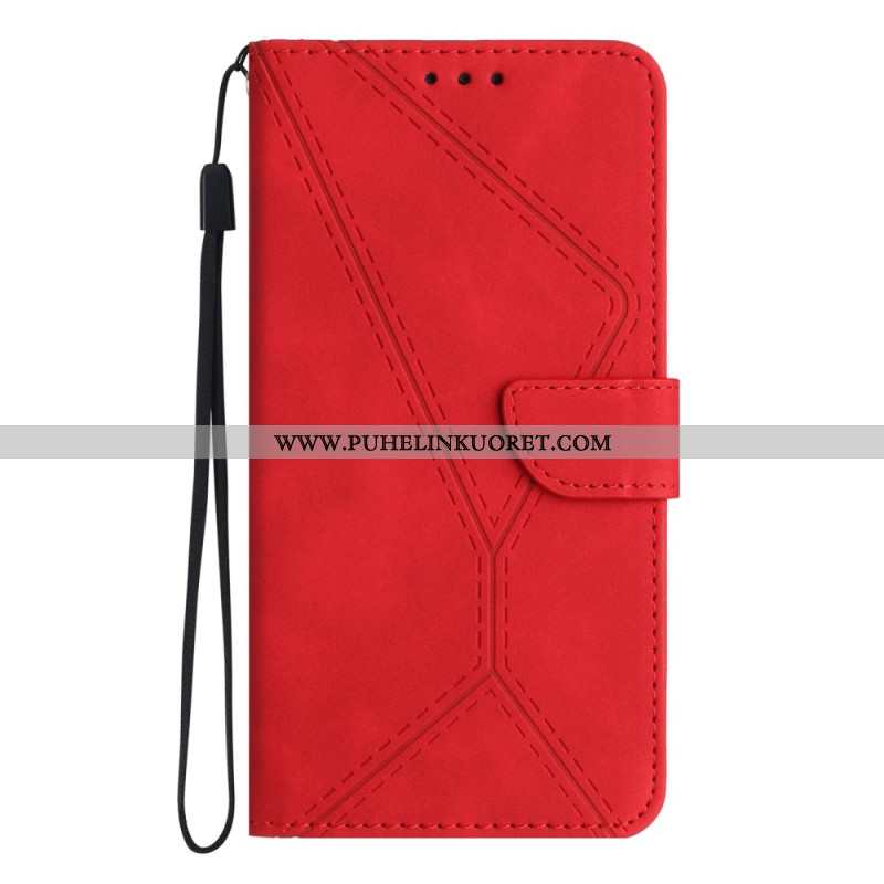 Kotelot Xiaomi 15 Mokkanahkakuvio Viivoilla Ja Raidoilla