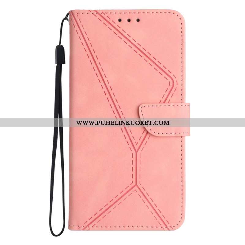 Kotelot Xiaomi 15 Mokkanahkakuvio Viivoilla Ja Raidoilla