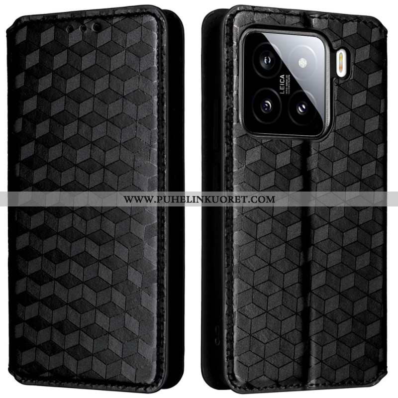 Nahkakotelo Xiaomi 15 3d-timantit Suojakuori