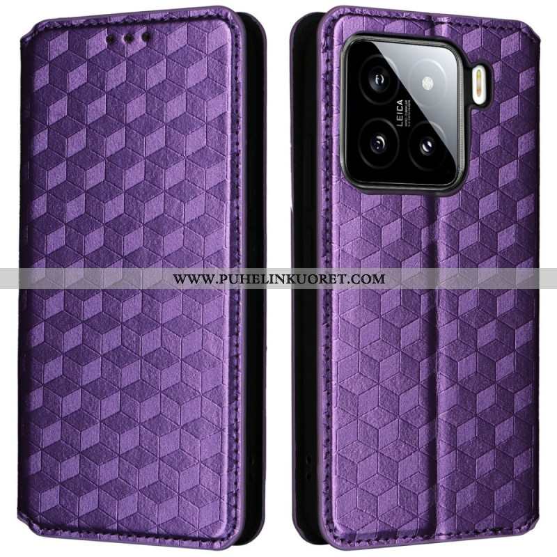 Nahkakotelo Xiaomi 15 3d-timantit Suojakuori