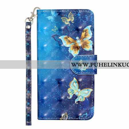 Kotelot Xiaomi 15t Pro Sinisiä Ja Kultaisia Perhosia