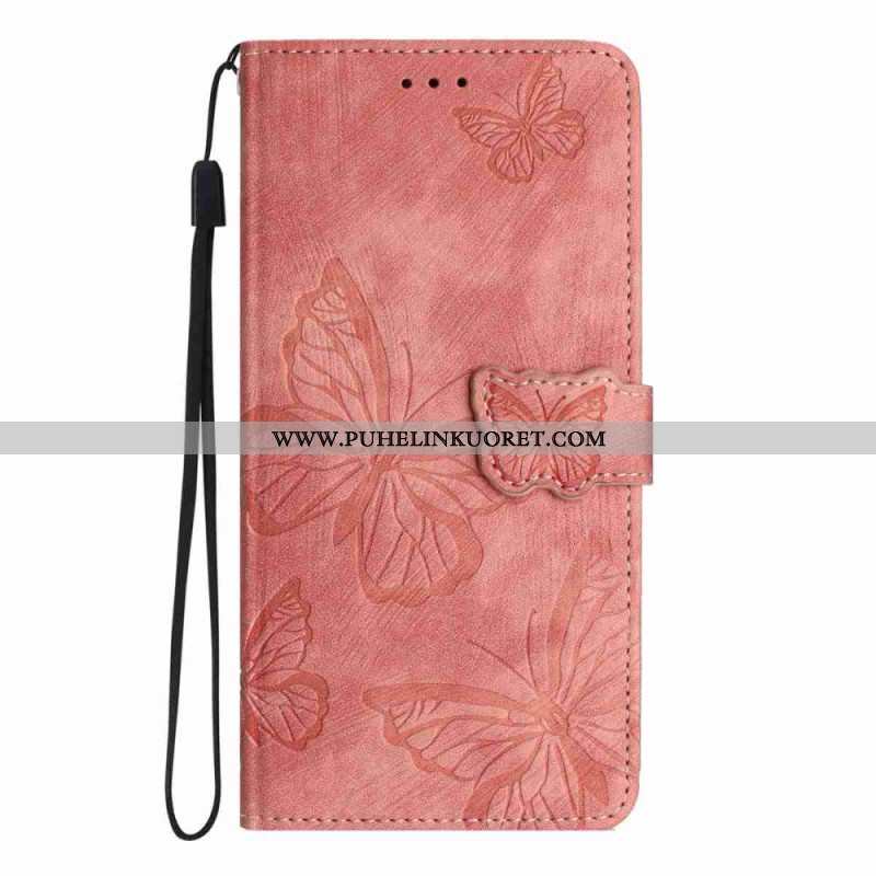 Nahkakotelo Xiaomi 15t Pro Mokkanahkaiset Perhoset