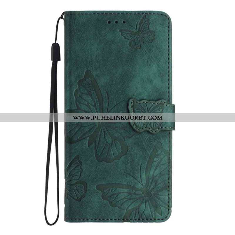 Nahkakotelo Xiaomi 15t Pro Mokkanahkaiset Perhoset