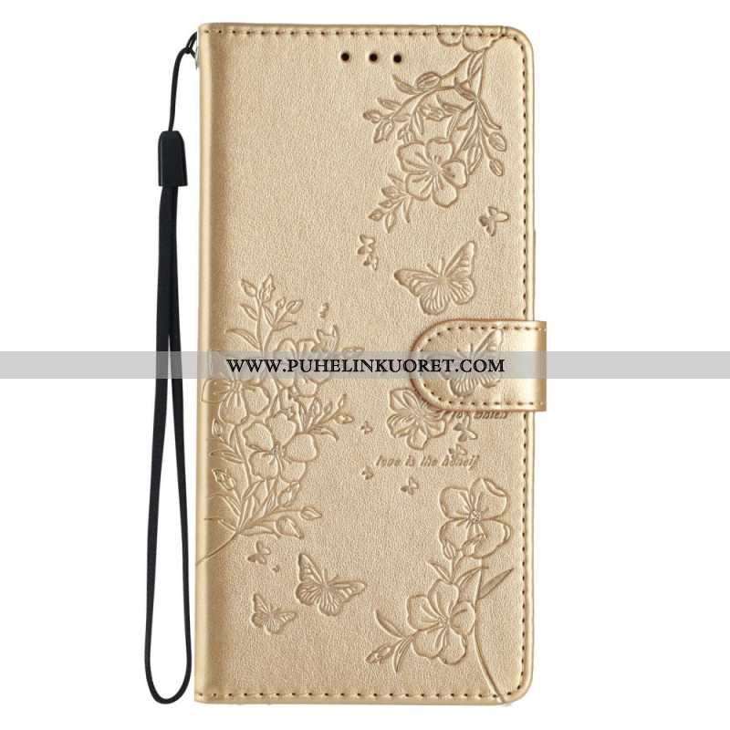 Nahkakotelo Xiaomi 15t Kukkakuvio