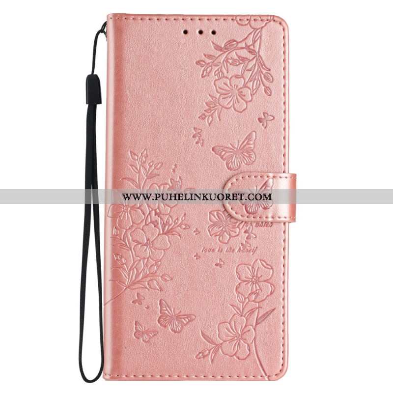 Nahkakotelo Xiaomi 15t Kukkakuvio