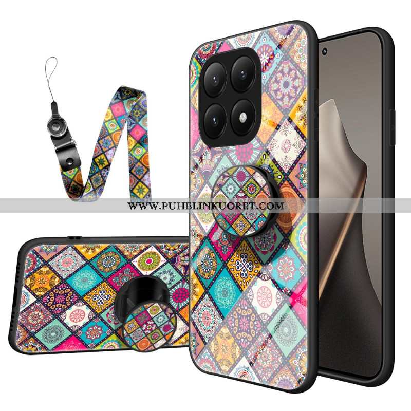 Kuori Xiaomi 15t Pidike Ja Hihna Tilkkutäkkikuviolla Suojakuori