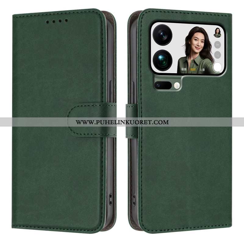 Nahkakotelo Xiaomi 17 Pro Max Yksivärinen Tekonahka