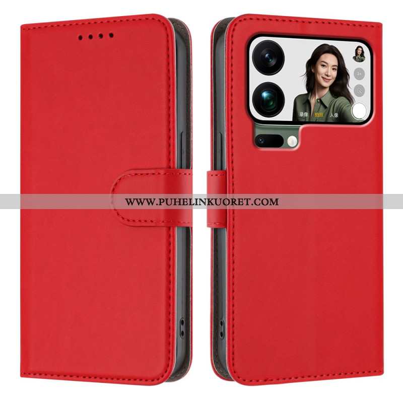 Nahkakotelo Xiaomi 17 Pro Max Yksivärinen Tekonahka