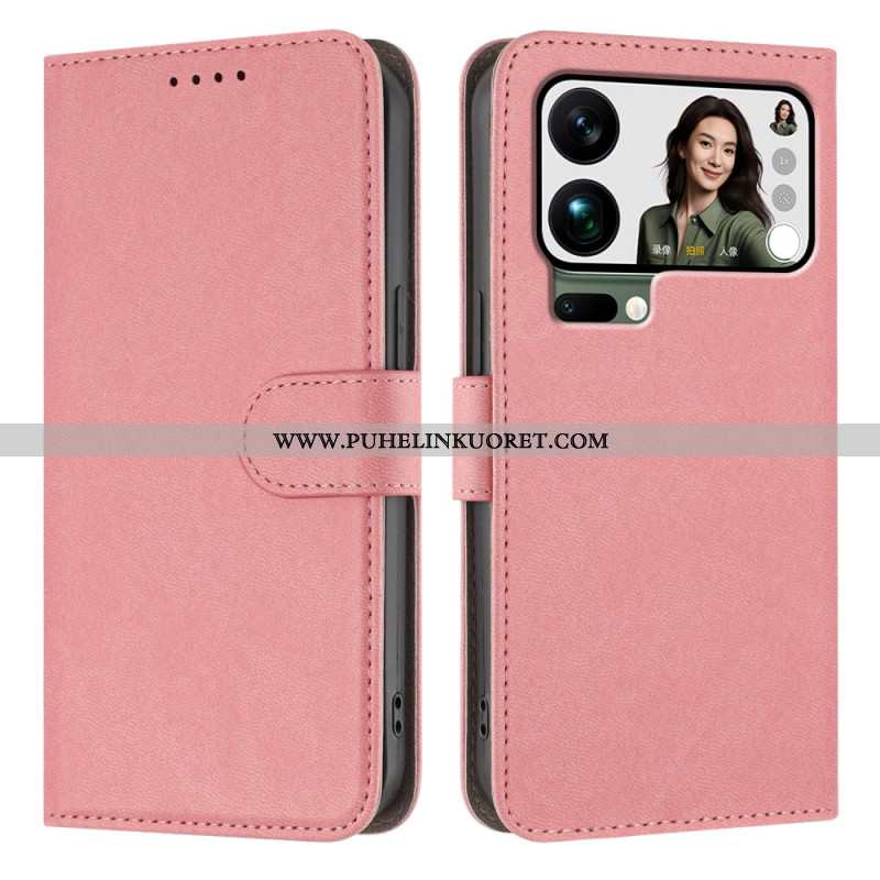 Nahkakotelo Xiaomi 17 Pro Max Yksivärinen Tekonahka