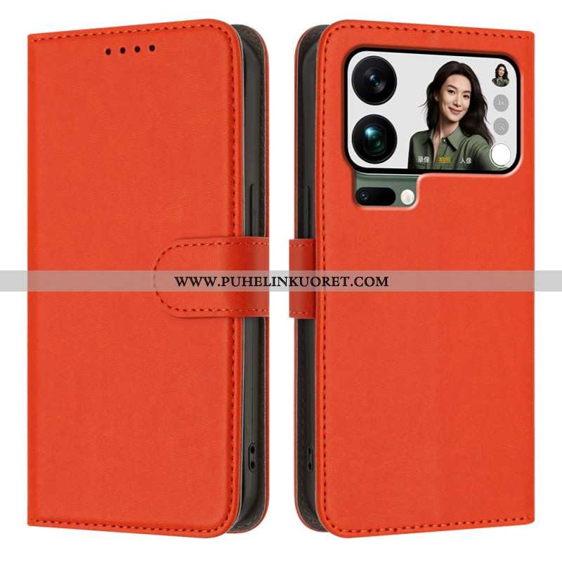 Nahkakotelo Xiaomi 17 Pro Max Yksivärinen Tekonahka