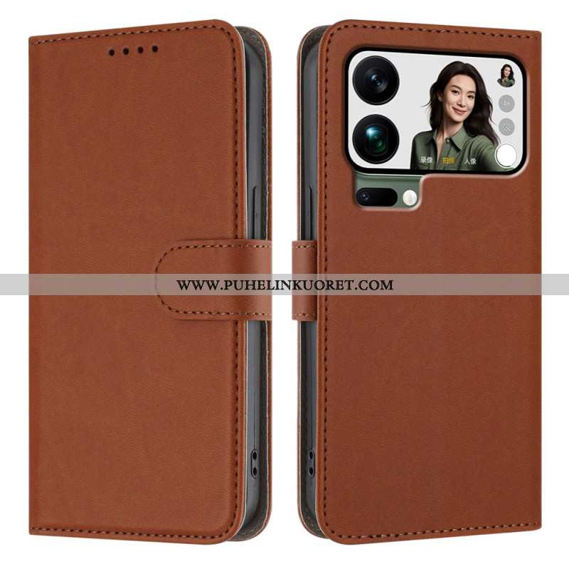 Nahkakotelo Xiaomi 17 Pro Max Yksivärinen Tekonahka