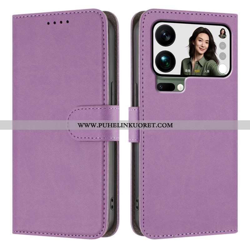 Nahkakotelo Xiaomi 17 Pro Max Yksivärinen Tekonahka