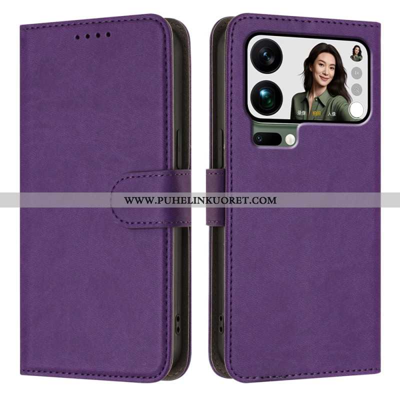 Nahkakotelo Xiaomi 17 Pro Max Yksivärinen Tekonahka