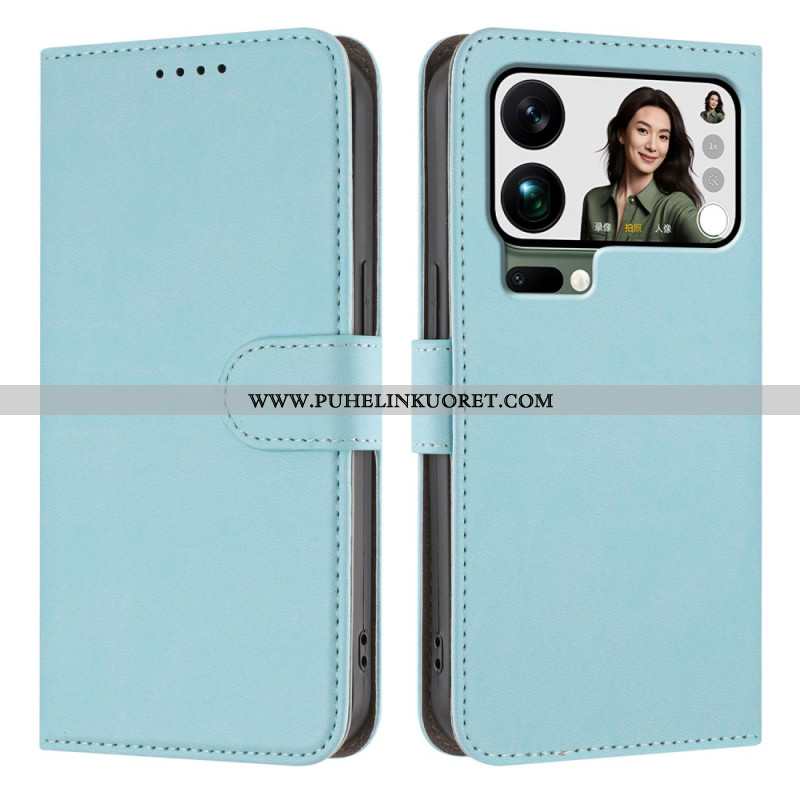 Nahkakotelo Xiaomi 17 Pro Max Yksivärinen Tekonahka