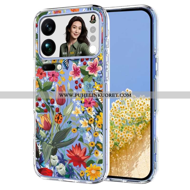 Kuori Xiaomi 17 Pro Max Perhosia Ja Kukkia