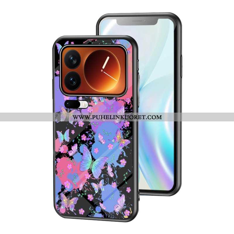 Kuori Xiaomi 17 Pro Max Karkaistusta Lasista Tehty Perhoskuvio Suojakuori