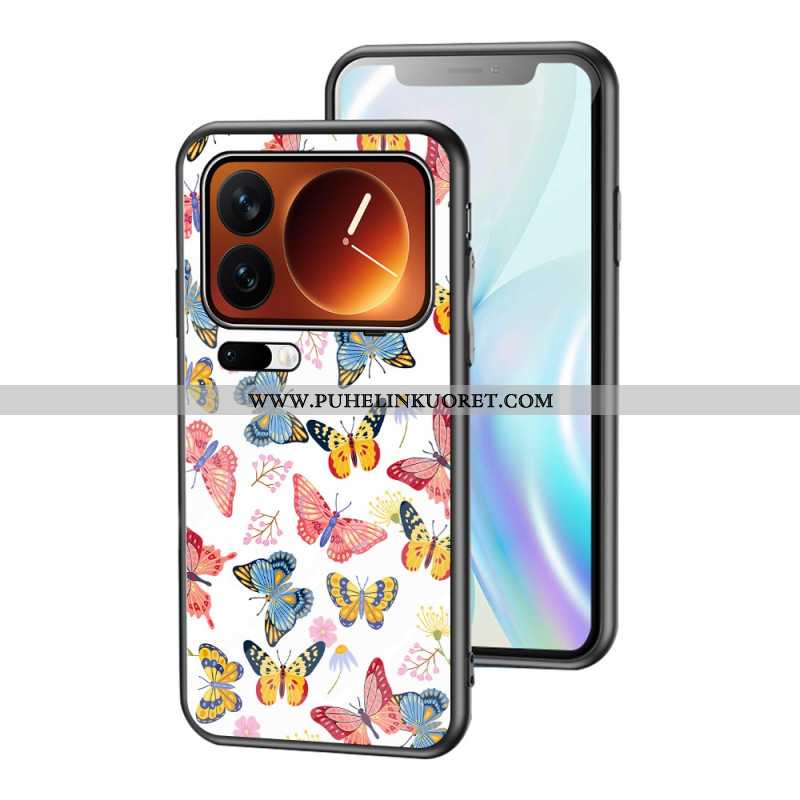 Kuori Xiaomi 17 Pro Max Karkaistusta Lasista Tehty Perhoskuvio Suojakuori