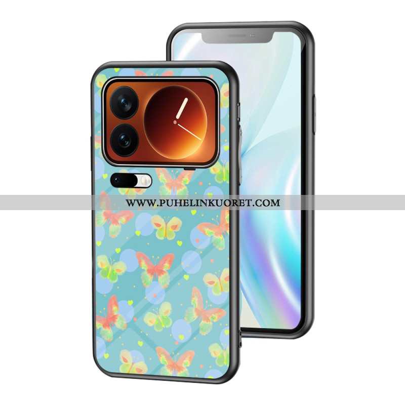 Kuori Xiaomi 17 Pro Max Karkaistusta Lasista Tehty Perhoskuvio Suojakuori